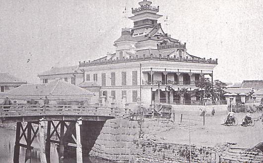 The First National Bank building in Kabutocho in the late nineteenth century
