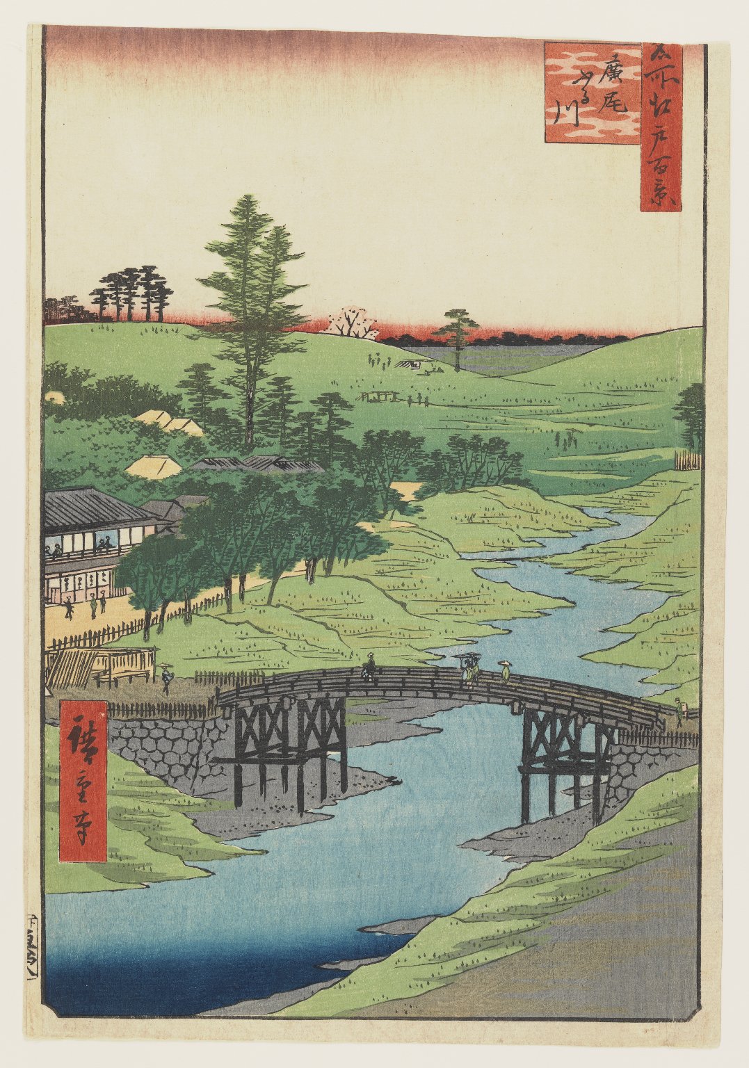 Utagawa Hiroshige’s circa 1856 view of the Furukawa River at Hiroo in Edo