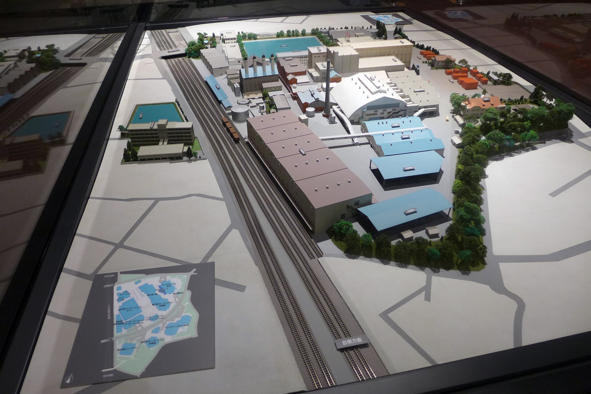Scale model of the historic Yebisu Beer brewery complex in Ebisu