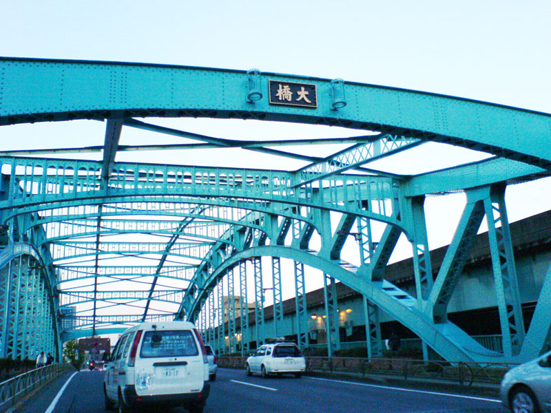 Senju Ohashi bridge over the Sumida River in Tokyo