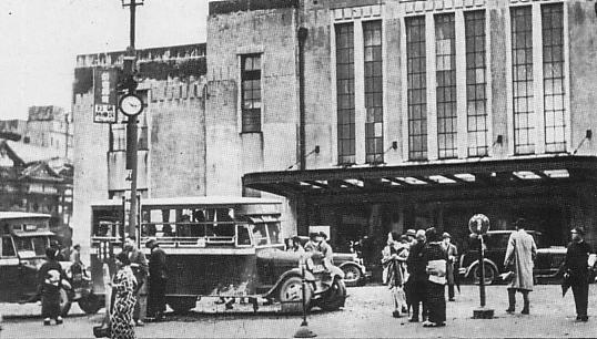 Shinjuku Station in 1932 during its growth into a major western Tokyo terminal