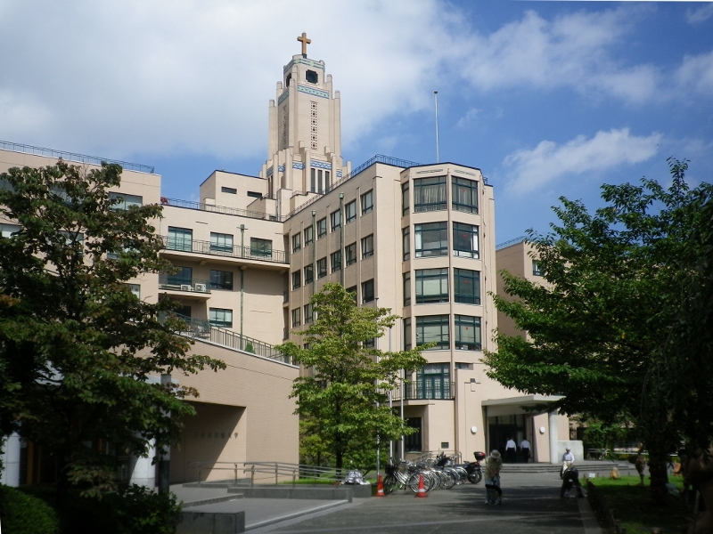 The old building of St. Luke’s International Hospital in Akashicho, Tokyo