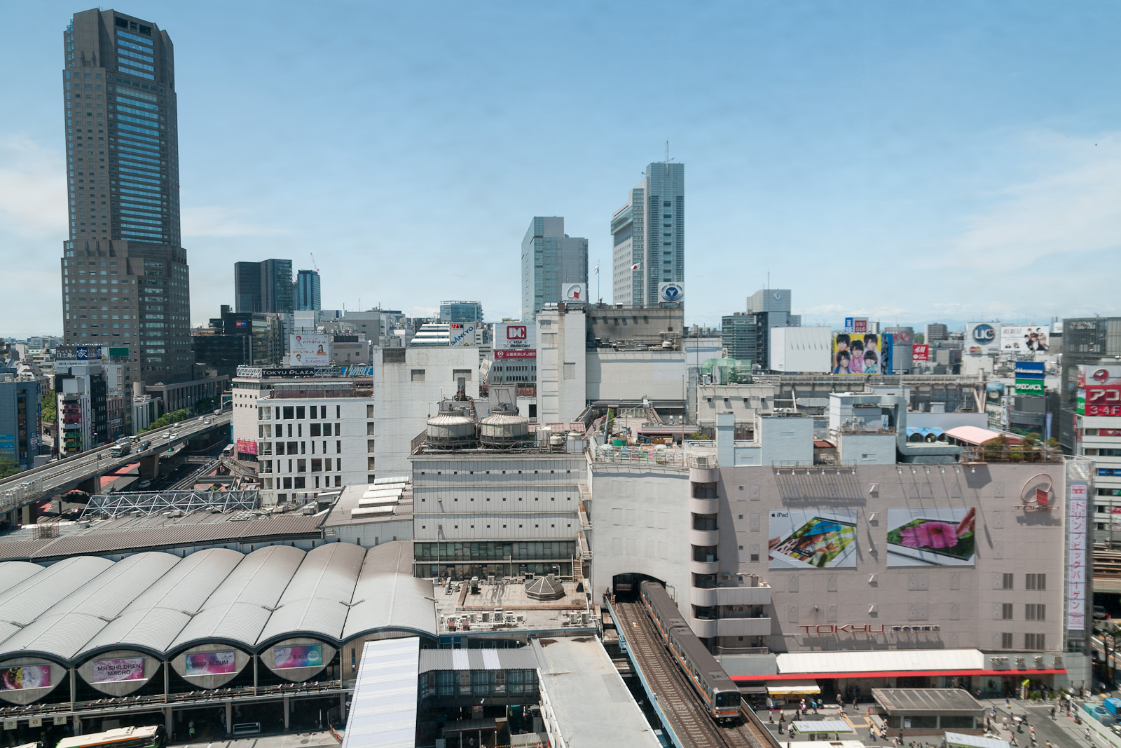 Tokyu Department Store and railway platforms at Shibuya Station in 2012