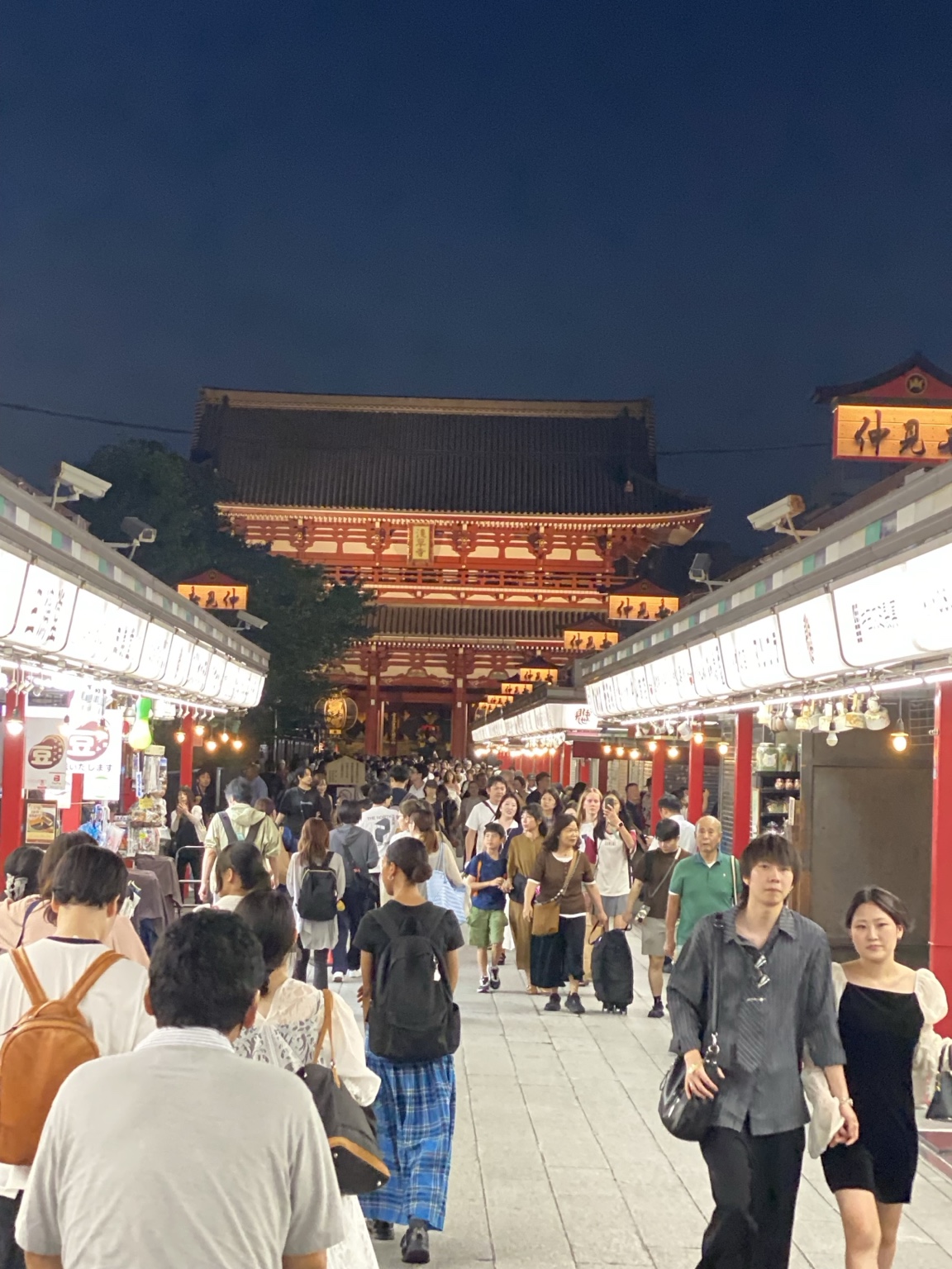 四万六千日前日の浅草寺仲見世通りと宝蔵門