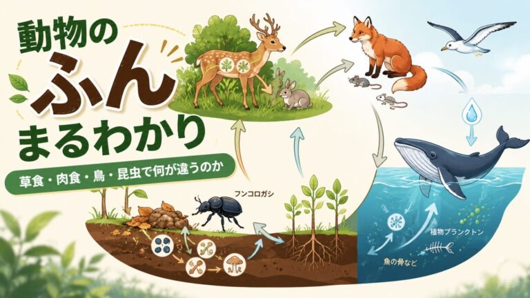 動物のふんまるわかりガイド|草食・肉食・鳥・昆虫で何が違うのか