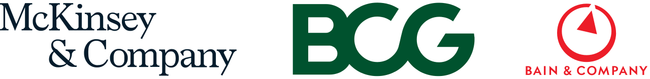 マッキンゼー、BCG、ベインのBIG3を構成する3社のロゴ