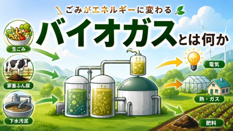 バイオガスとは何か|生ごみ・家畜ふん尿・下水汚泥からエネルギーを作る仕組み