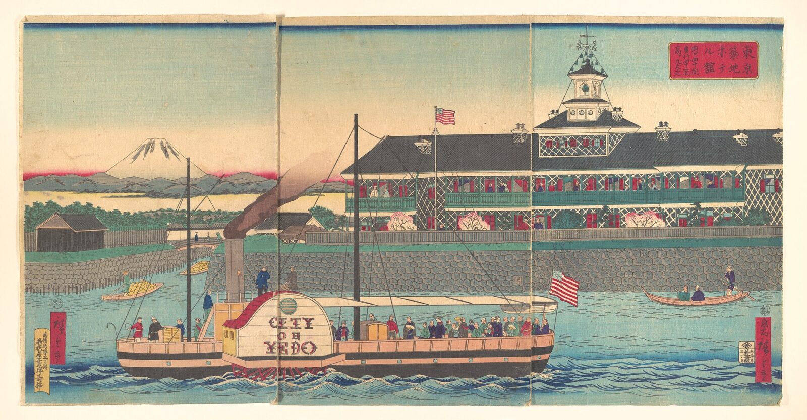 1870年の築地ホテル館を描いた錦絵
