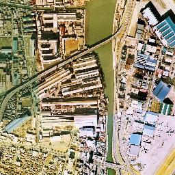 都営住宅と工場が並ぶ東糀谷6丁目周辺の1974年から1978年の空中写真