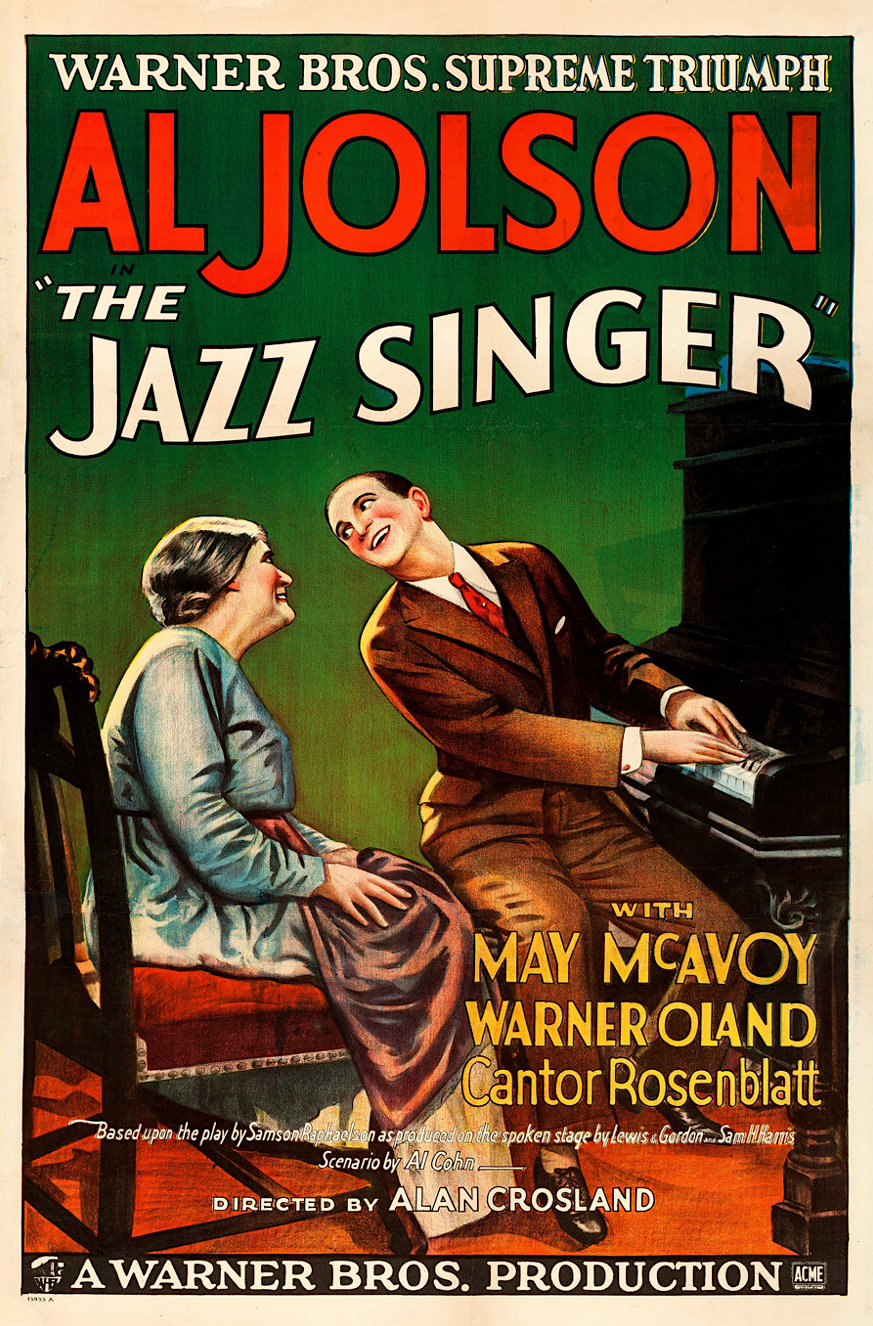 1927年公開のトーキー映画『ジャズ・シンガー』のポスター
