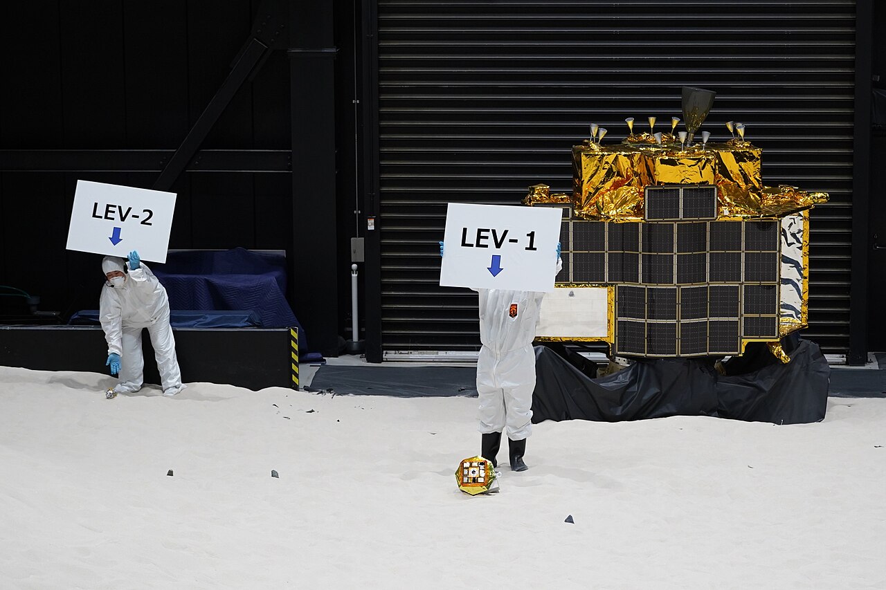 JAXA相模原キャンパスに展示されたSLIM・LEV-1・LEV-2の実寸モデル