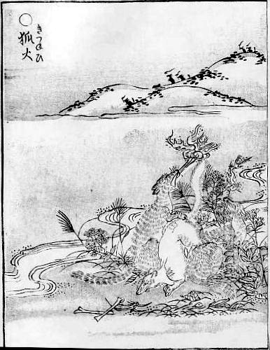 鳥山石燕が描いた狐火