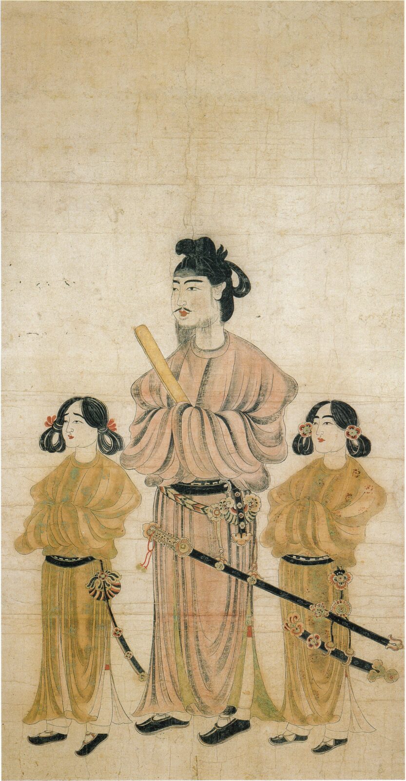 聖徳太子と二王子を描いたと伝わる古代の肖像画