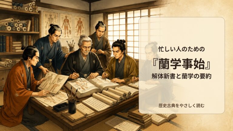 忙しい人のための『蘭学事始』|読んだ気になれる解体新書と蘭学の要約