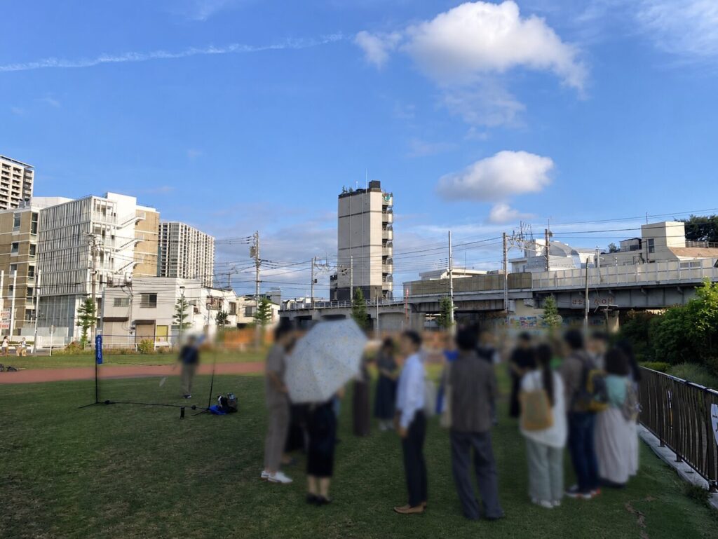 しながわ中央公園ヘリポートで集合