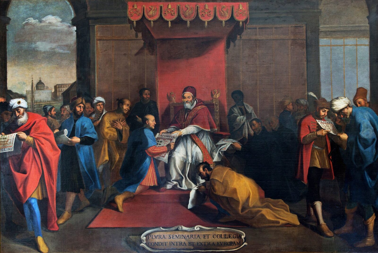 1585年に教皇グレゴリウス13世へ謁見する天正遣欧少年使節
