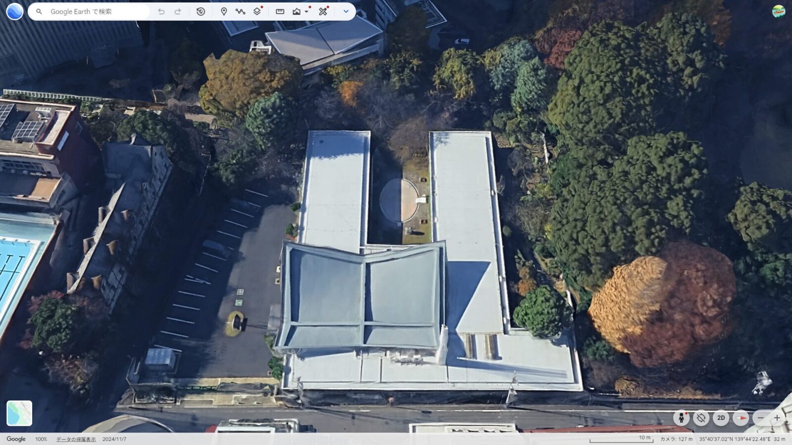 Google Earthで見た東京・永田町のメキシコ大使館敷地