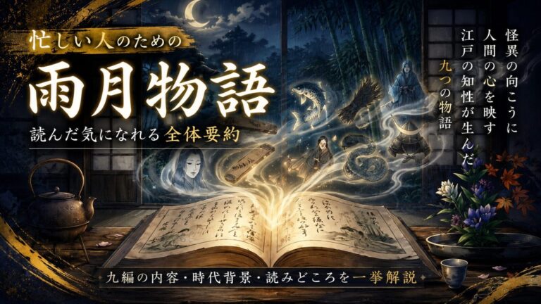 忙しい人のための『雨月物語』|読んだ気になれる怪異文学の全体要約
