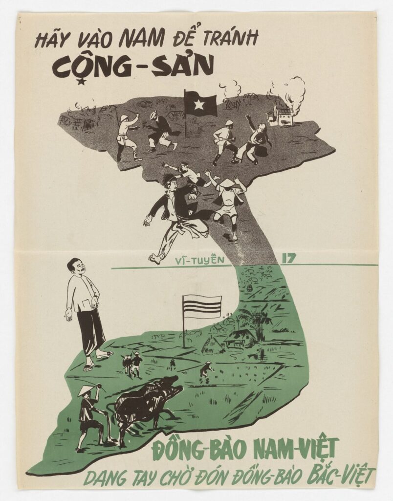 1954年、北部ベトナムの住民に南への移動を呼びかけた宣伝ポスター