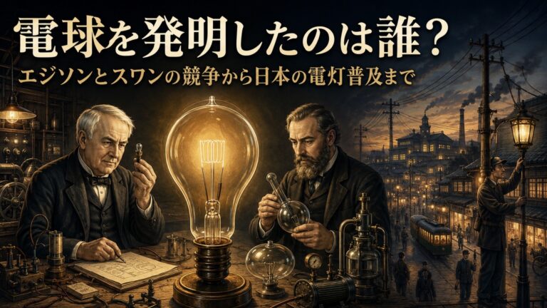 電球を発明したのは誰?エジソンとスワンの競争から日本の電灯普及まで
