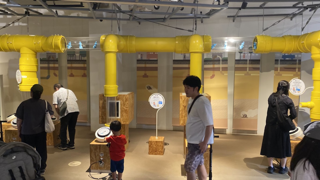 がすてなーに ガスの科学館の都市ガス配管を学ぶ体験展示