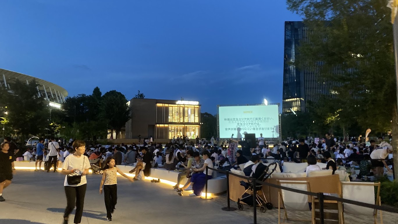 2026年8月8日19時ごろの都立明治公園園内の混雑