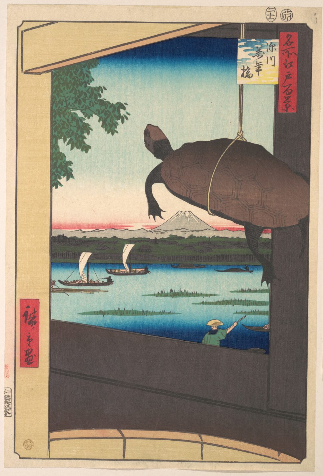 歌川広重『名所江戸百景 深川萬年橋』に描かれた萬年橋と水辺