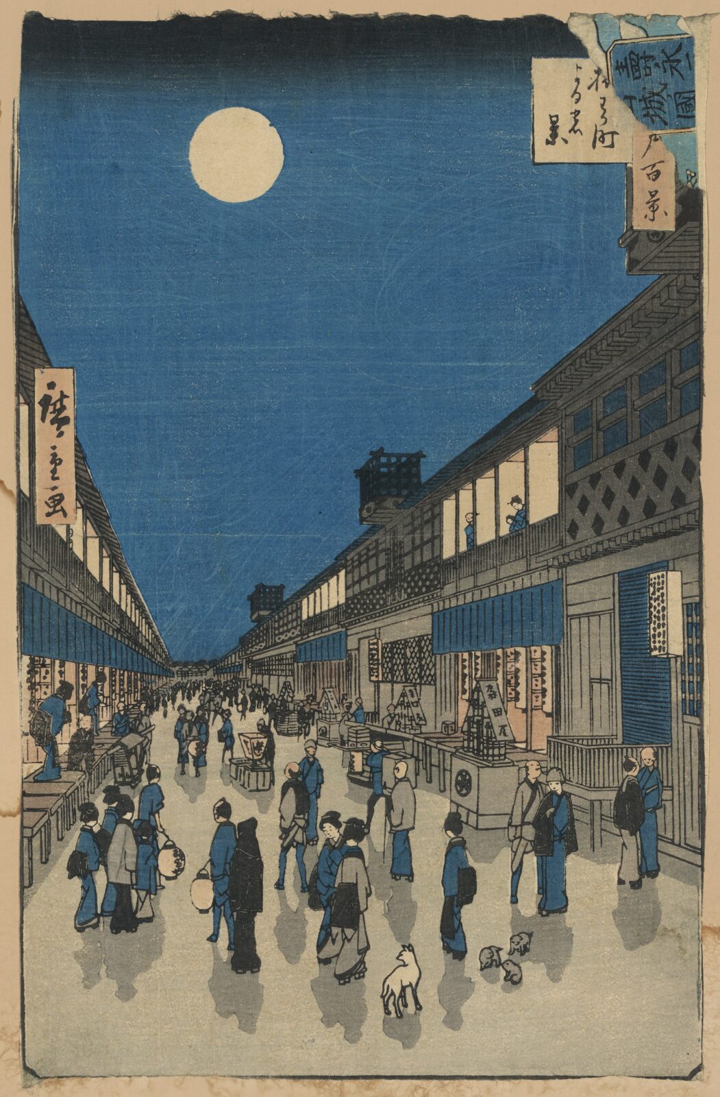 歌川広重が描いた猿若町の夜景