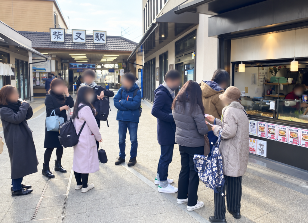 京成柴又駅前に集合したゆる歴史散歩会の参加者