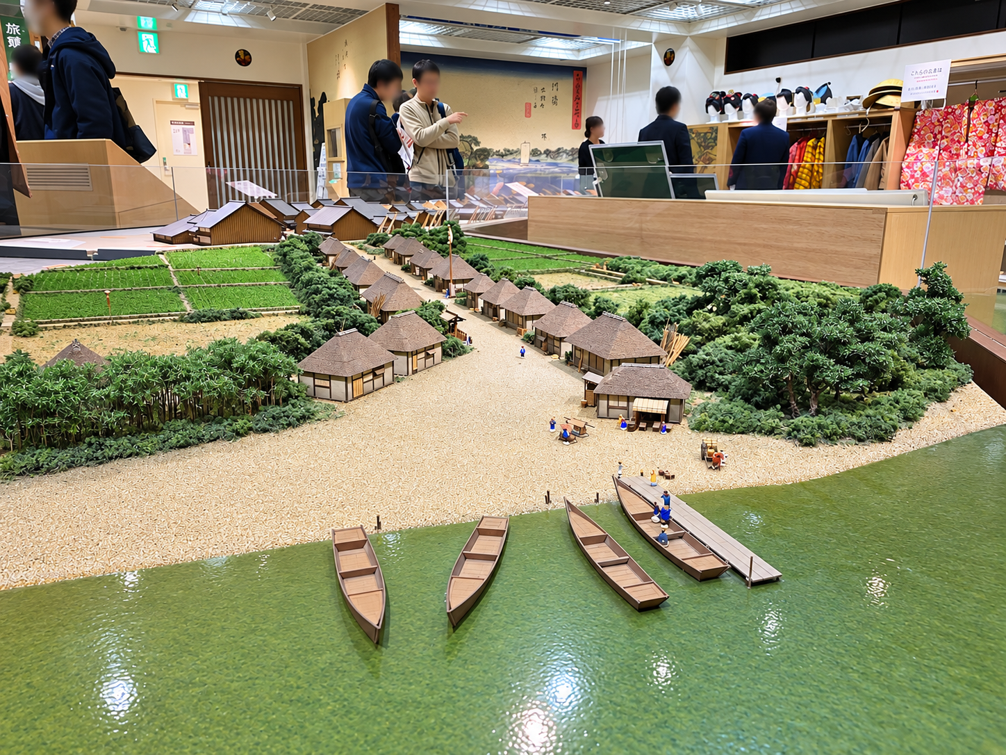 東海道かわさき宿交流館に展示された川崎宿の模型