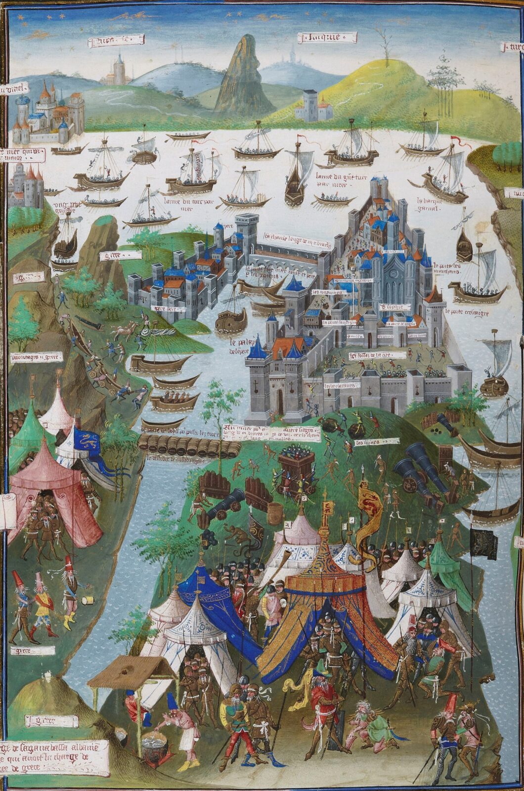 1453年のコンスタンティノープル包囲を描いた15世紀の細密画