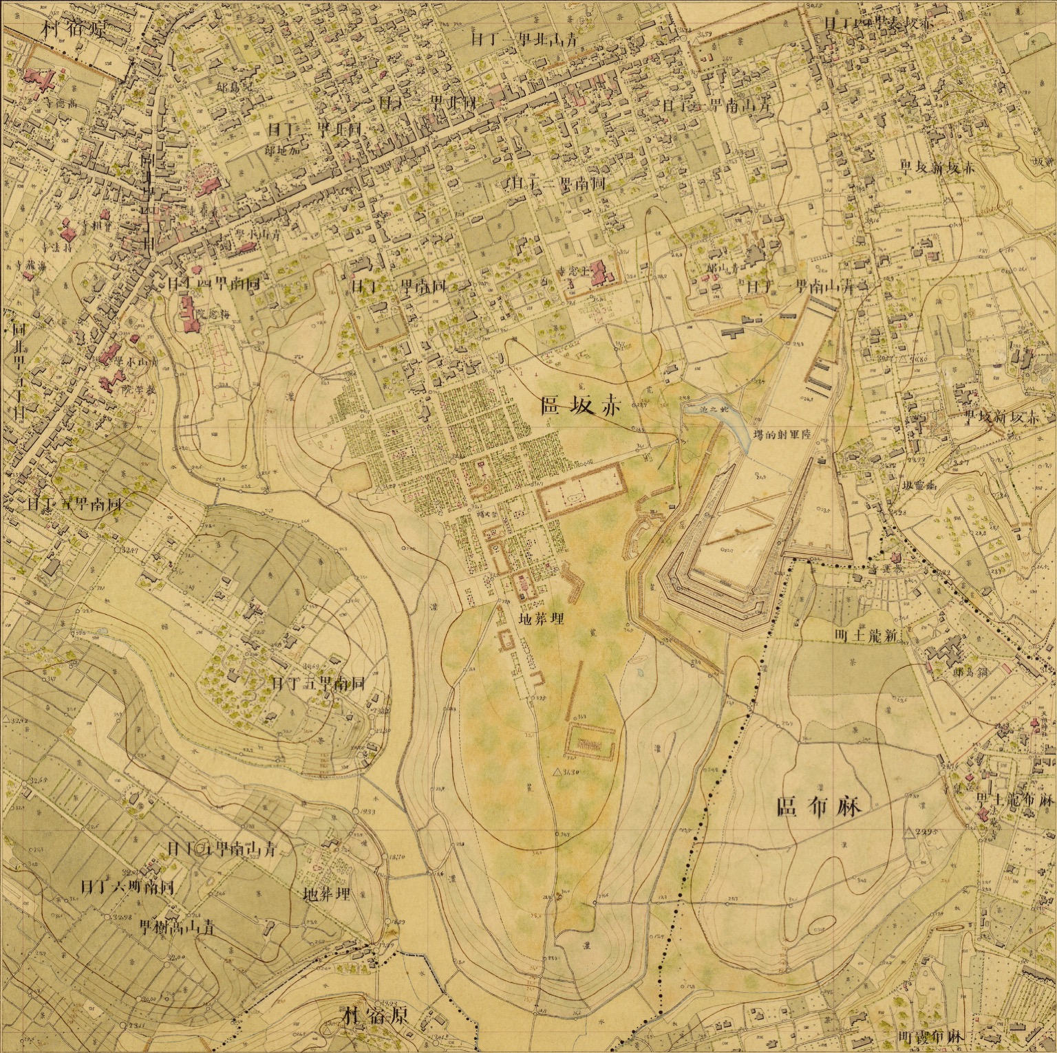 五千分一東京図測量原図1035 東京府武蔵国赤坂区青山南町近傍