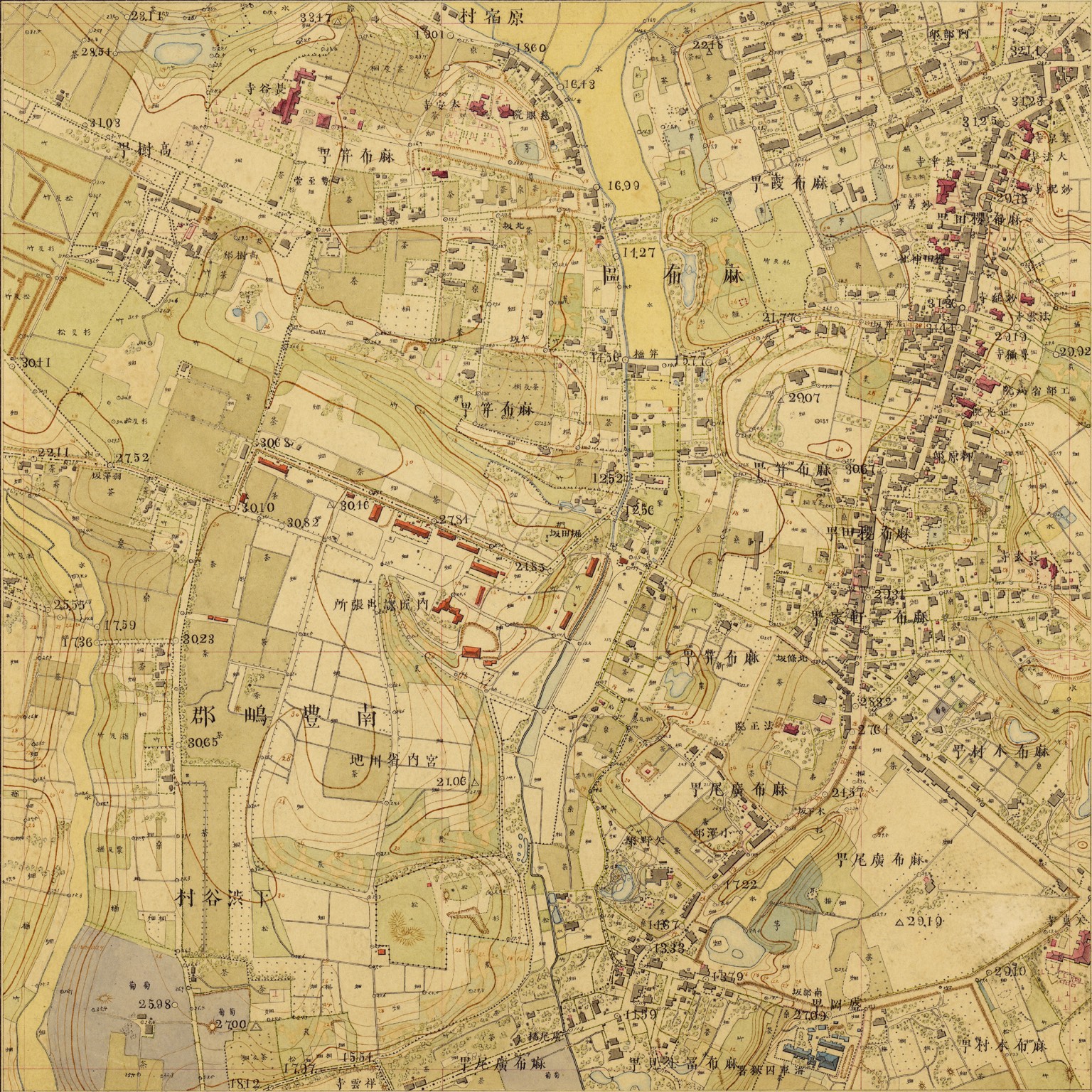 五千分一東京図測量原図1036 東京府武蔵国麻布区桜田町広尾町及南豊嶋郡下渋谷村近傍