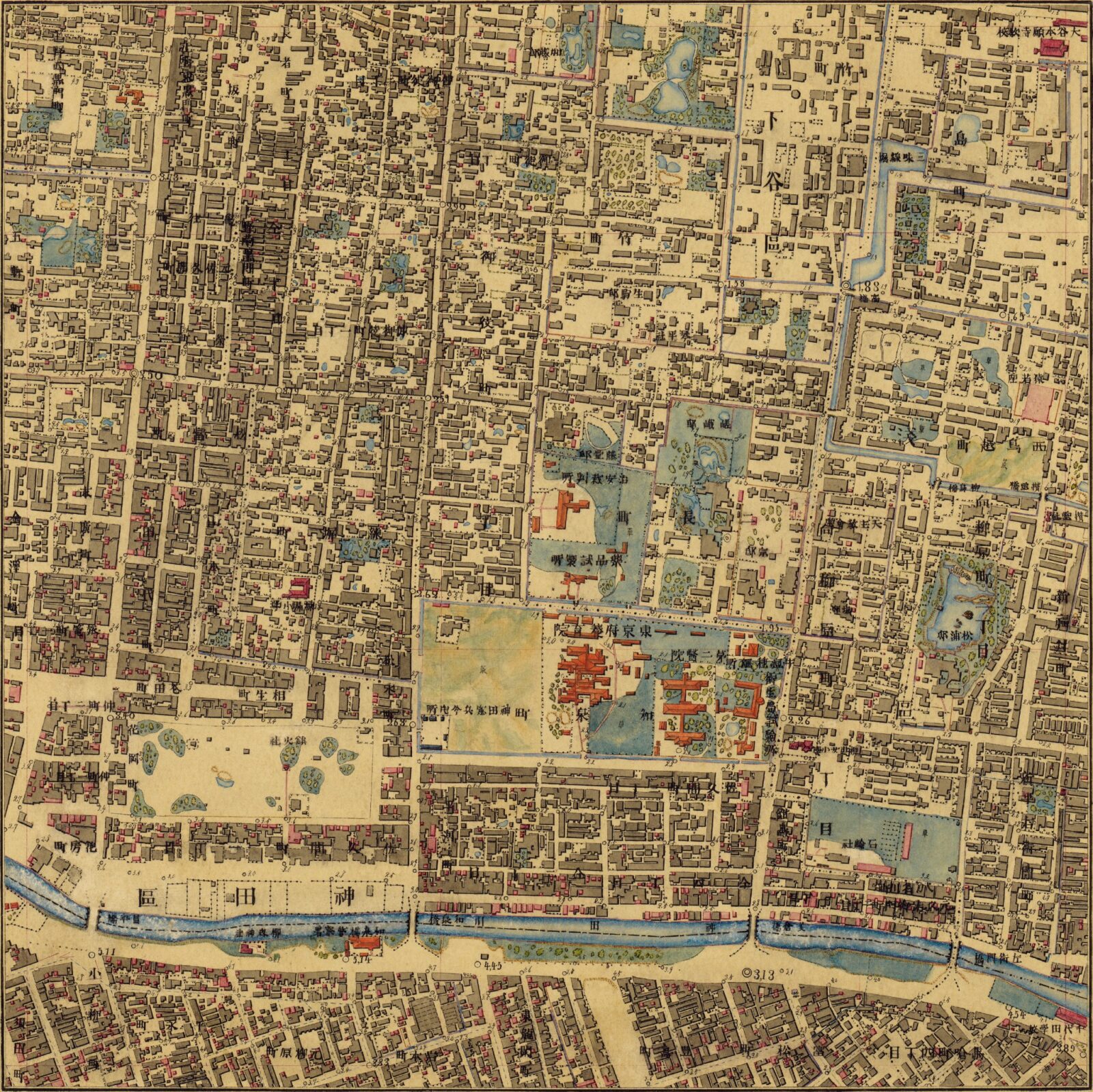 五千分一東京図測量原図1004 東京府武蔵国神田区佐久間町及下谷区仲御徒町近傍