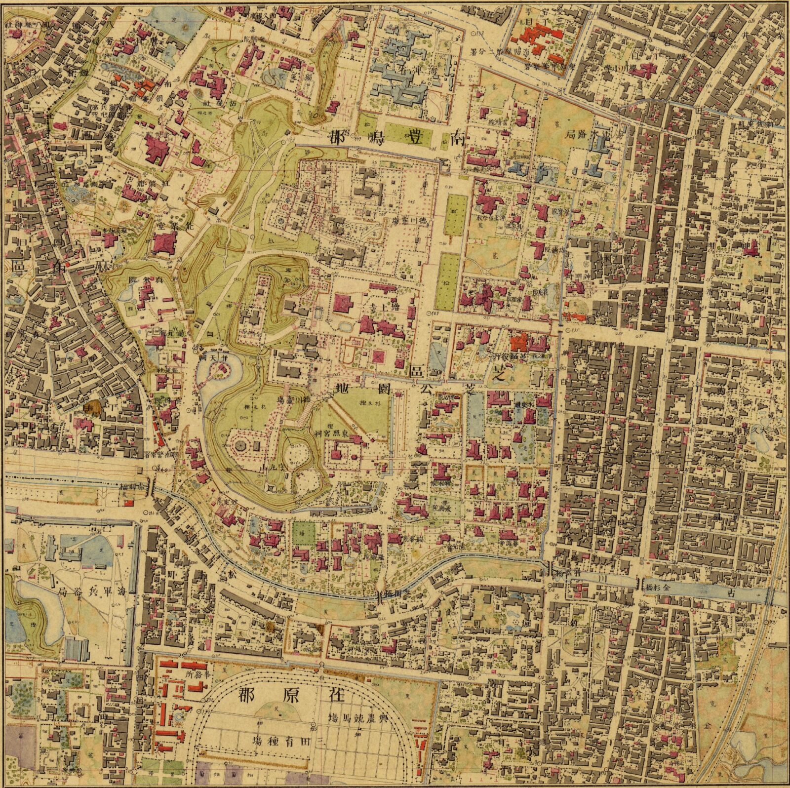 五千分一東京図測量原図1024 東京府武蔵国芝区芝公園地近傍