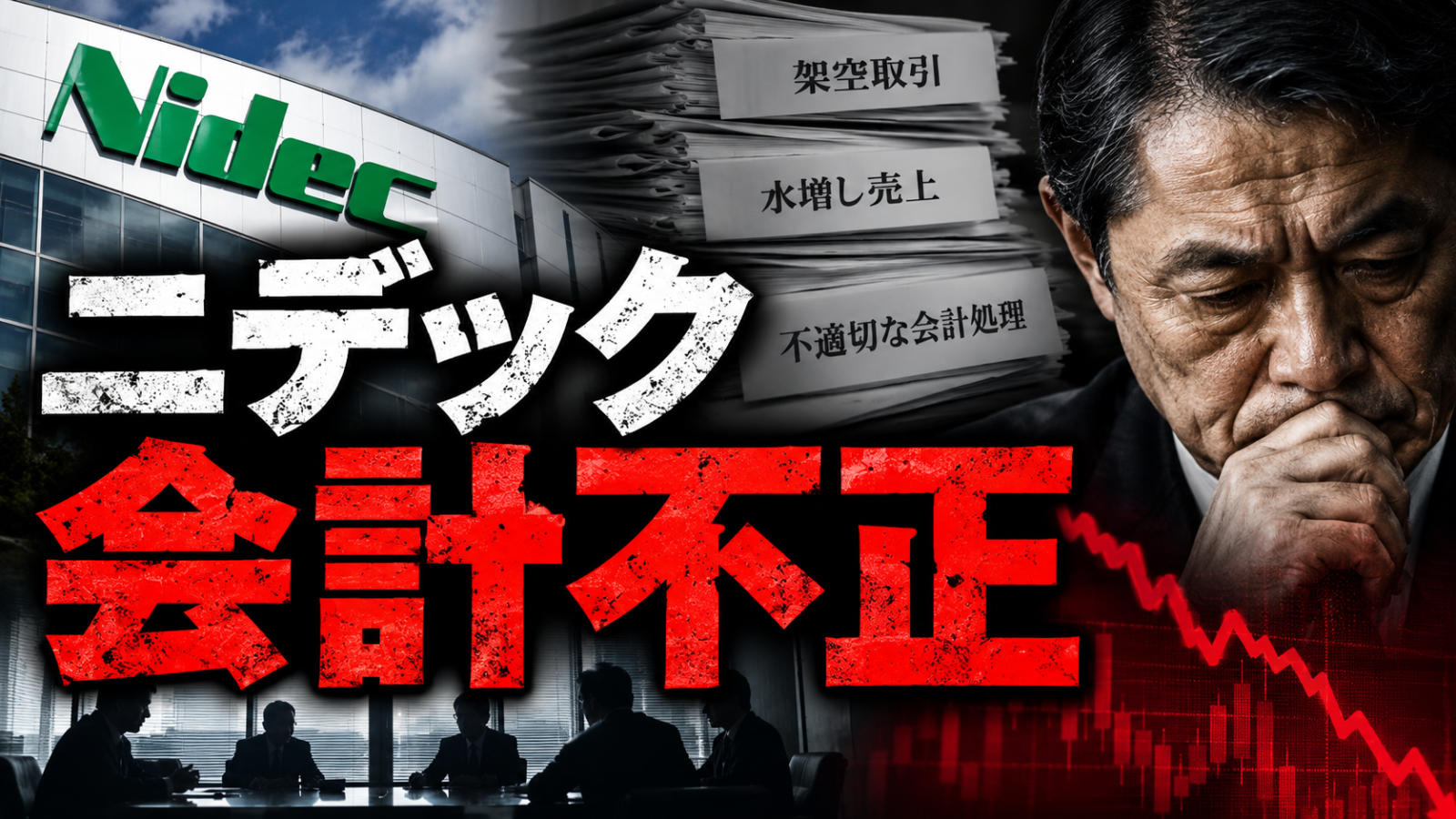 ニデック会計不正事件を表現した記事アイキャッチ画像