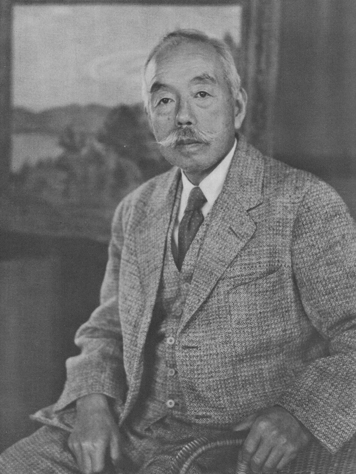 二科会創立の中心人物の一人である洋画家・石井柏亭の1949年の肖像