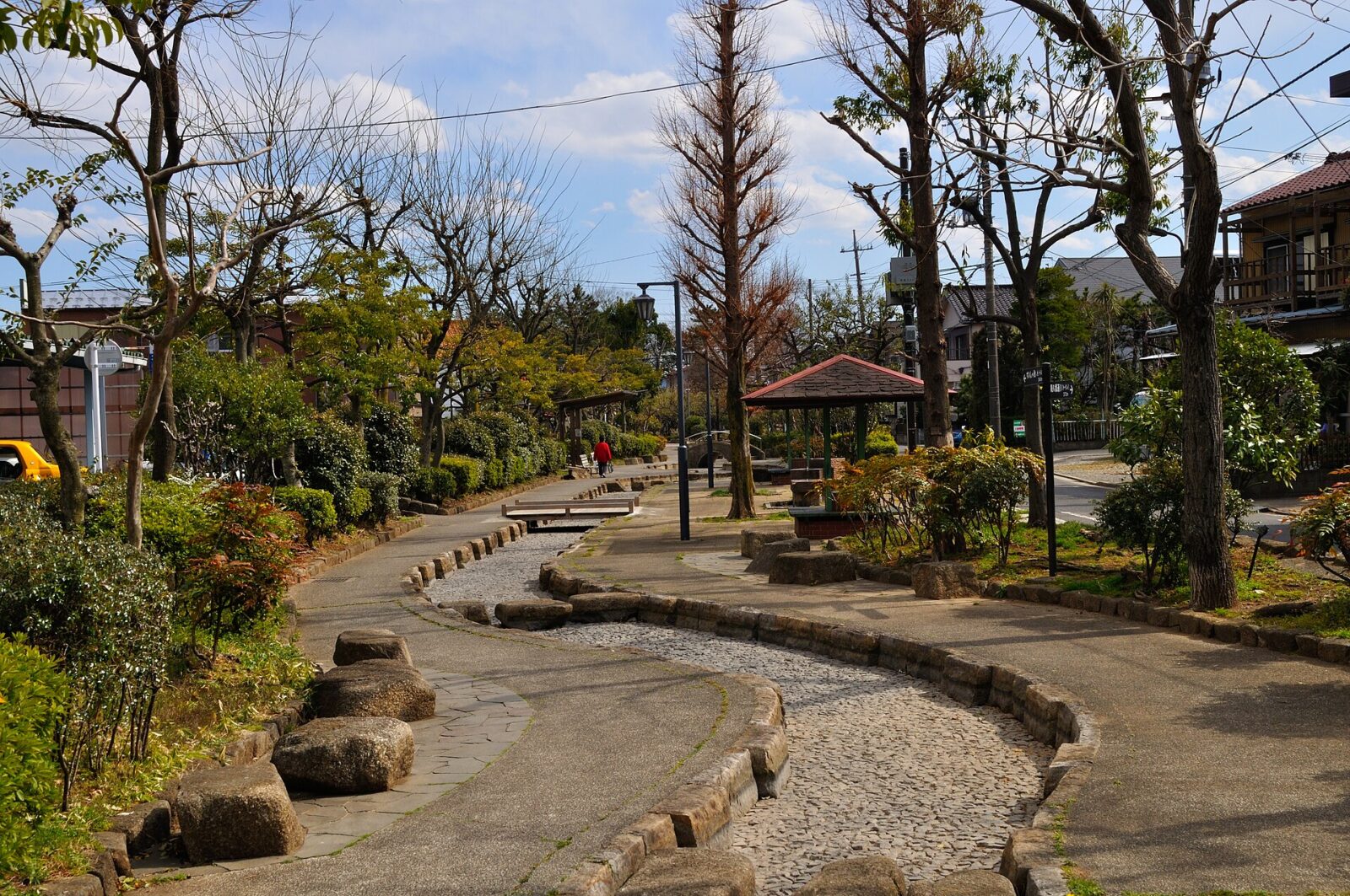 見沼代親水公園の水路と遊歩道