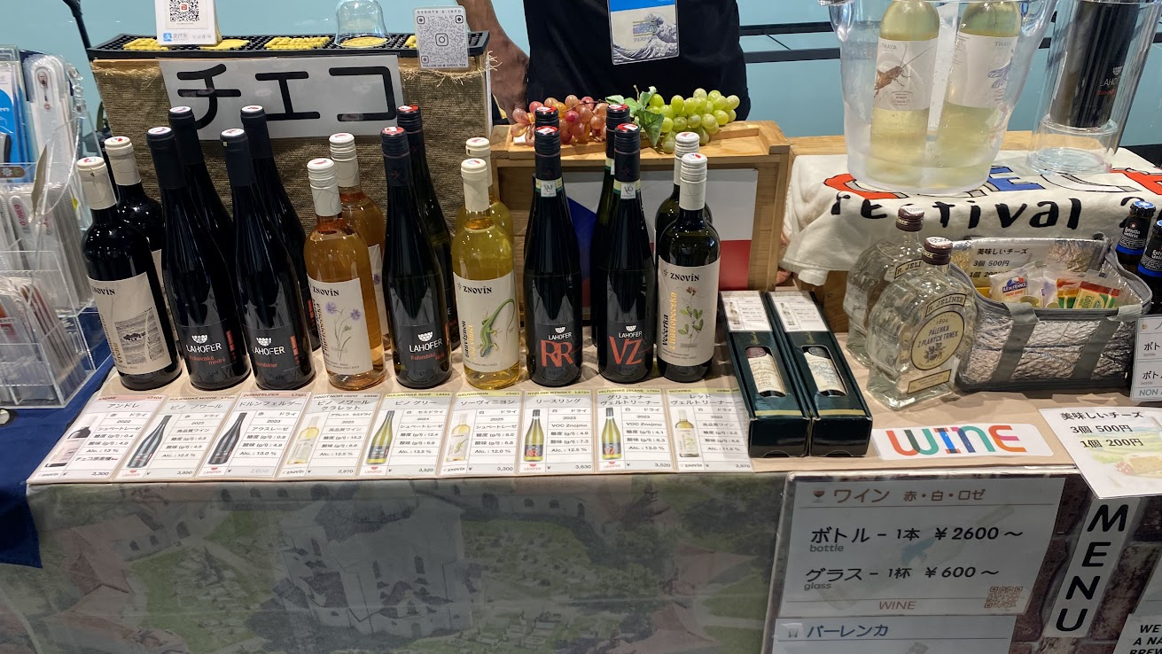 ワールドマーケットのチェコワイン販売ブース
