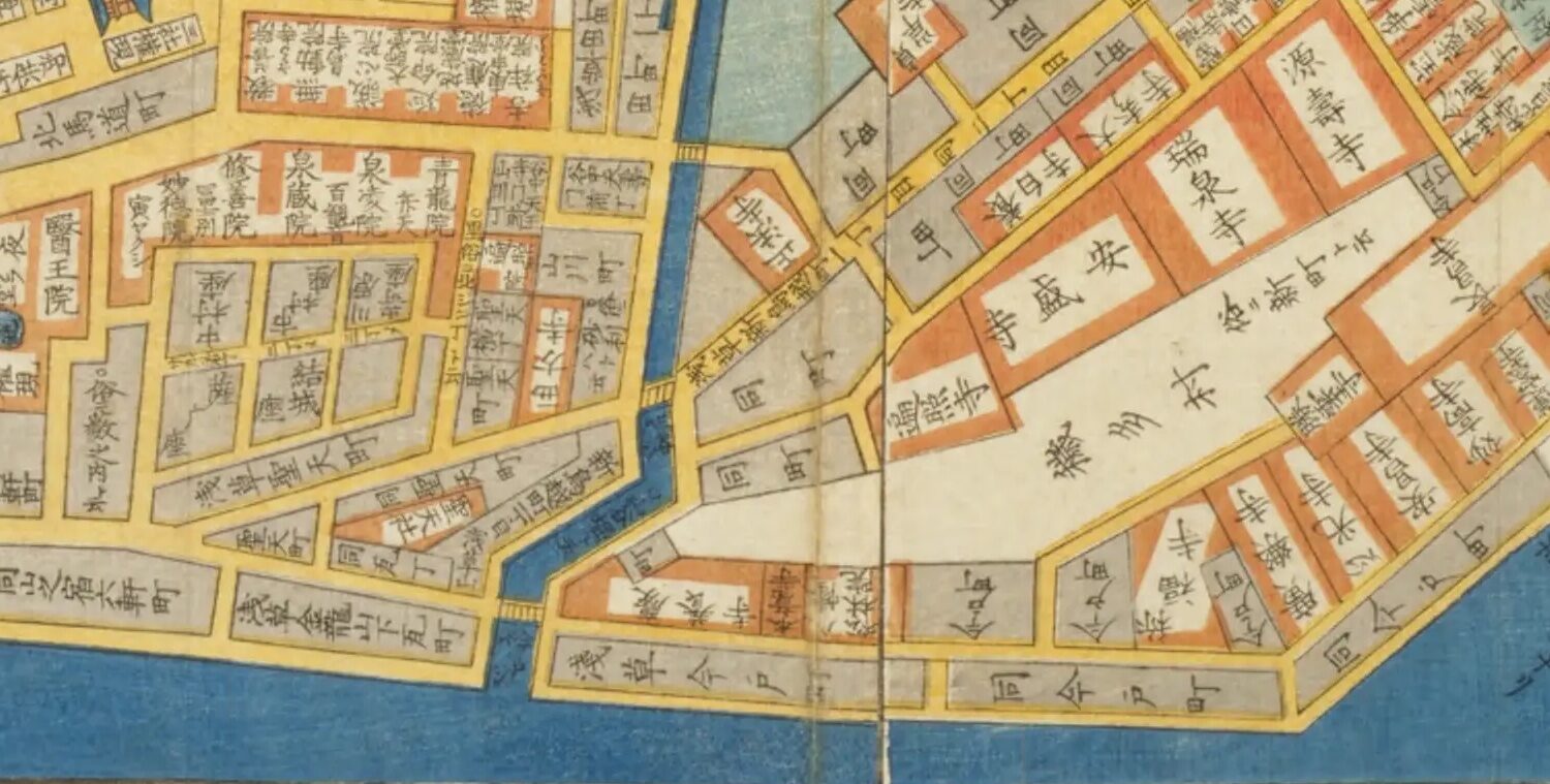 今戸箕輪浅草絵図の今戸町と山谷堀