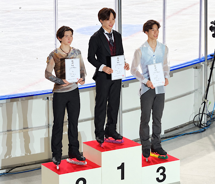2026年東京フィギュアスケート選手権男子表彰式の様子